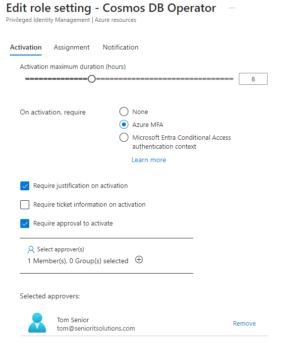 azure role for PIM